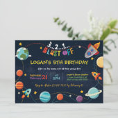 Galaxy Birthday Invitation Kaart (Staand voorkant)