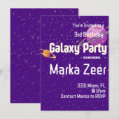 Galaxy Birthday Invitation Kaart (Voorkant / Achterkant)