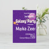 Galaxy Birthday Invitation Kaart (Staand voorkant)