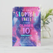 Galaxy Birthday Party Tween Galaxy Slumber Party Kaart (Staand voorkant)