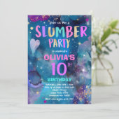 Galaxy Birthday Party Tween Galaxy Slumber Party Kaart (Staand voorkant)