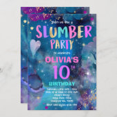 Galaxy Birthday Party Tween Galaxy Slumber Party Kaart (Voorkant / Achterkant)