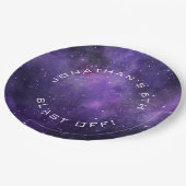 Galaxy Birthday | Purple Space | Planetarium Party Papieren Bordje (Gekanteld)