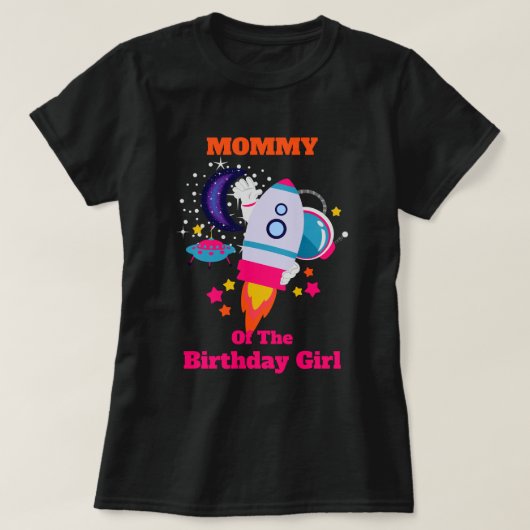 Galaxy Birthday Shirt Space mama (Design voorkant)