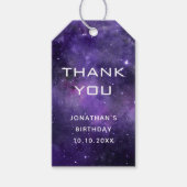 Galaxy Birthday Thank You | Space Science Party Cadeaulabel (Voorkant)