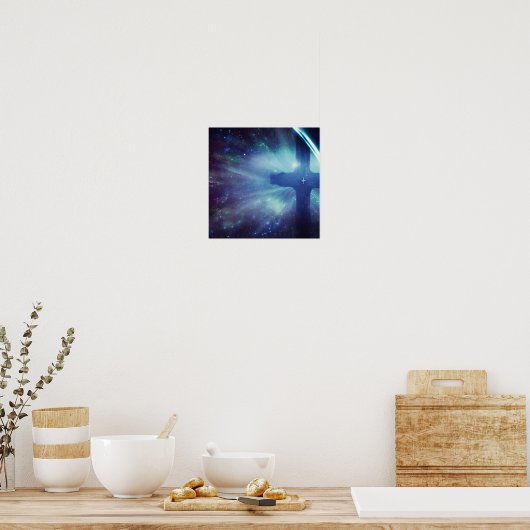 Galaxy Birthed uit het kruis Poster (Keuken)