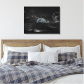Galaxy Black and White Moon Night Sky Canvas Afdruk (Insitu (Slaapkamer))
