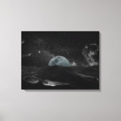 Galaxy Black and White Moon Night Sky Canvas Afdruk (Voorkant)