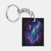Galaxy Black Sleutelhanger Astronaut voor iedereen (Voorkant Links)