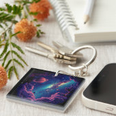 Galaxy Black Sleutelhanger Astronaut voor iedereen (Voorkant Rechts)