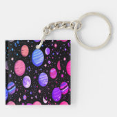 Galaxy Black Sleutelhanger Astronaut voor iedereen (Achterkant)
