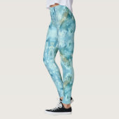 Galaxy blauwe waterverf leggings (Links)