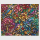 Galaxy Bloem Vogels Patroon Cadeaupapier (Vlak)