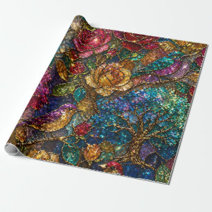 Galaxy Bloem Vogels Patroon Cadeaupapier