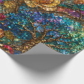 Galaxy Bloem Vogels Patroon Cadeaupapier (Hoek)