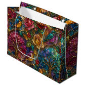Galaxy Bloem Vogels Patroon Groot Cadeauzakje (Voorkant Gekanteld)