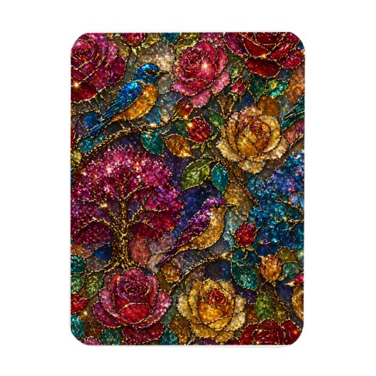 Galaxy Bloem Vogels Patroon Magneet (Verticaal)