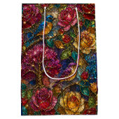 Galaxy Bloem Vogels Patroon Medium Cadeauzakje (Achterkant)