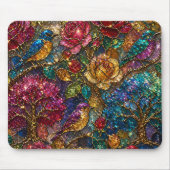 Galaxy Bloem Vogels Patroon Muismat (Voorkant)