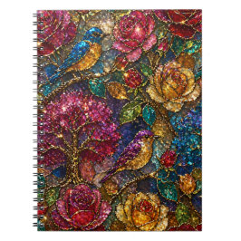Galaxy Bloem Vogels Patroon Notitieboek