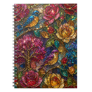 Galaxy Bloem Vogels Patroon Notitieboek