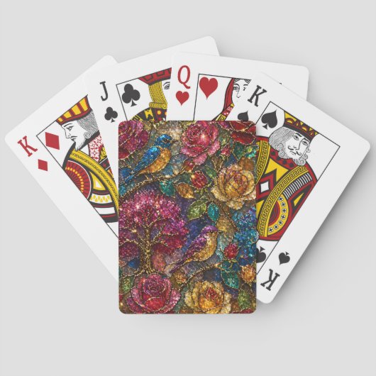 Galaxy Bloem Vogels Patroon Pokerkaarten (Achterkant)