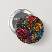 Galaxy Bloem Vogels Patroon Ronde Button 5,7 Cm (Voorkant /achterkant)