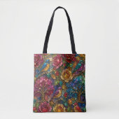 Galaxy Bloem Vogels Patroon Tote Bag (Voorkant)