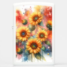 Galaxy Bloemen Zonnebloem Zippo Aansteker