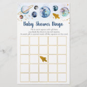 Galaxy Blue Baby shower Bingo Game (Voorkant)