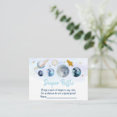 Galaxy Blue Baby shower Book Request En Informatiekaartje (Staand voorkant)