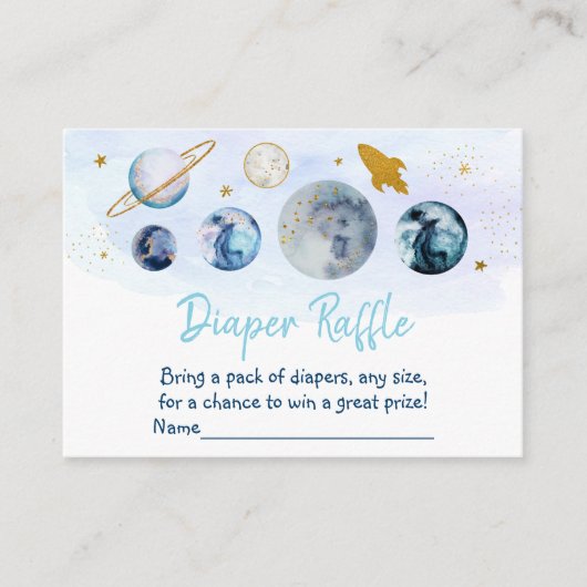 Galaxy Blue Baby shower Book Request En Informatiekaartje (Voorkant)