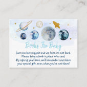 Galaxy Blue Baby shower Book Request Informatiekaartje (Voorkant)
