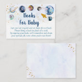 Galaxy Blue Baby shower Book Request Informatiekaartje (Voorkant / Achterkant)