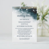 Galaxy Blue Bruiloft Details Accommodaties Kaart (Staand voorkant)