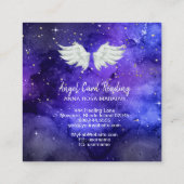*~* Galaxy Blue Cosmos Stars Angel Wing Universe Vierkante Visitekaartje (Achterkant)