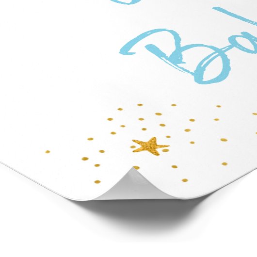Galaxy Blue Gold Buitenspace Baby shower Welkom Poster (Hoek)