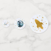 Galaxy Blue Gold Buitenspace Birthday Confetti (Achterkanten)
