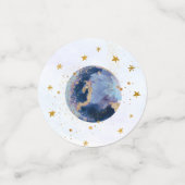 Galaxy Blue Gold Buitenspace Birthday Confetti (Kleine voorkant)