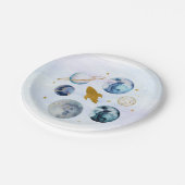 Galaxy Blue Gold Buitenspace Birthday Papieren Bordje (Gekanteld)
