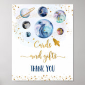 Galaxy Blue Gold-Kaarten en cadeaubonborden van za Poster (Voorkant)