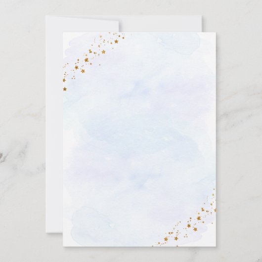 Galaxy Blue Gold Outer Space Eerste Verjaardag Kaart (Achterkant)