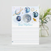 Galaxy Blue Gold Space Birthday Time Capsule-kaart Kaart (Staand voorkant)