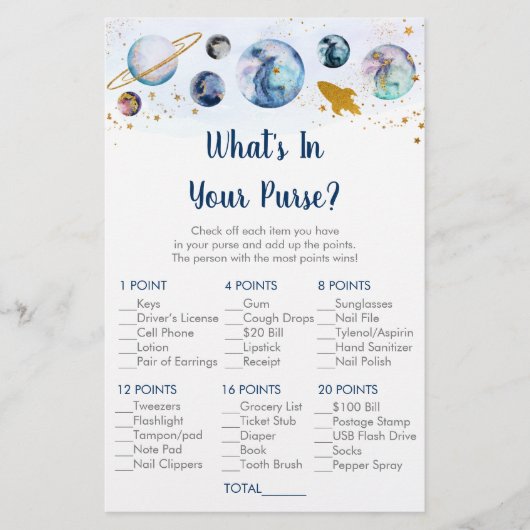 Galaxy Blue Gold Space wat er in uw paarse game zi (Voorkant)