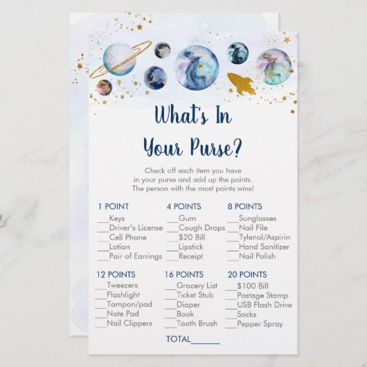 Galaxy Blue Gold Space wat er in uw paarse game zi (Voorkant / Achterkant)