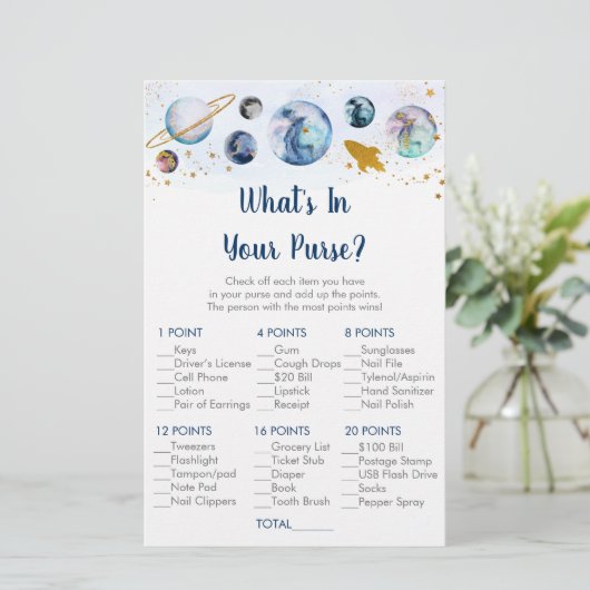 Galaxy Blue Gold Space wat er in uw paarse game zi (Staand voorkant)