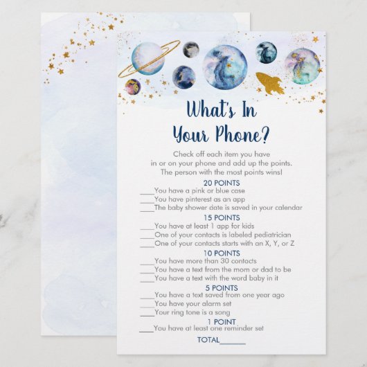 Galaxy Blue Gold Space Wat zit er in je telefoonsp (Voorkant / Achterkant)