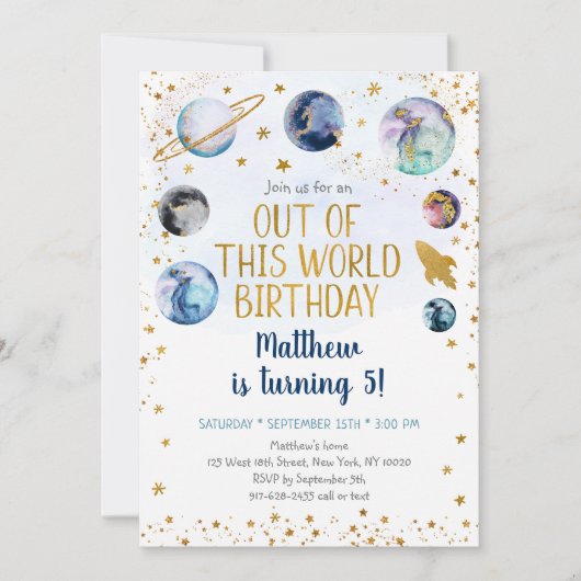 Galaxy Blue Gold uit deze werelddag Kaart (Voorkant)