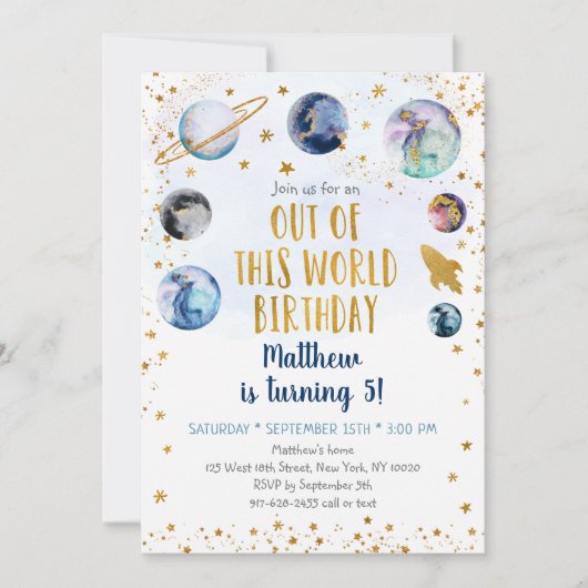 Galaxy Blue Gold uit deze werelddag Kaart (Voorkant)