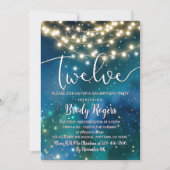 Galaxy Blue Stars String Lights Boys 12e verjaarda Kaart (Voorkant)